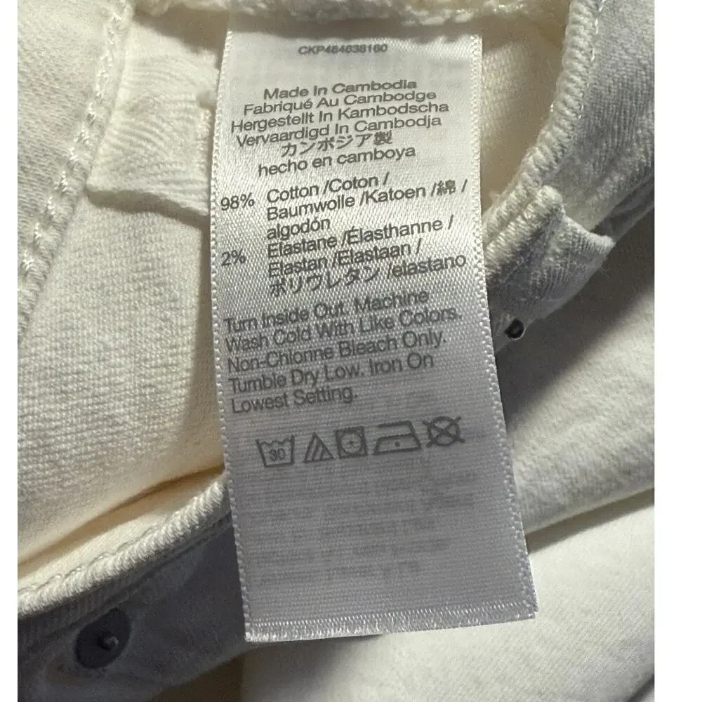 NEW Madewell Women’s Size 0 (24) Tile White The '90s‎ Straight Crop Jean NWT